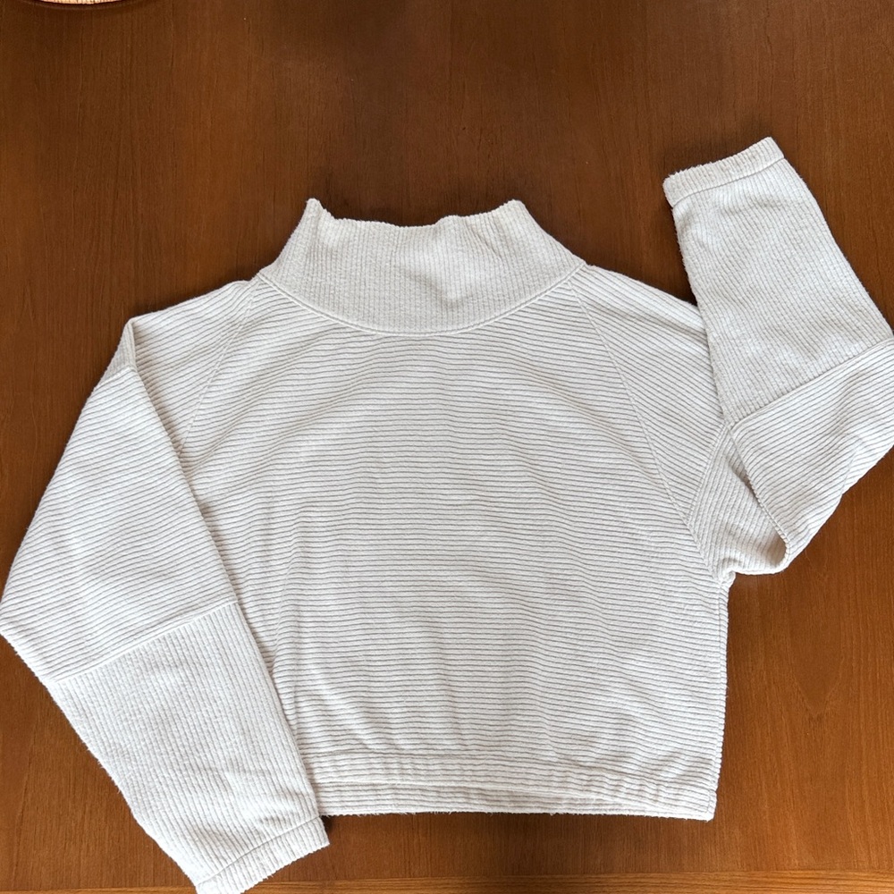 Prana women’s Olivia long sleeve Cream Ribbed Knit sweater size M